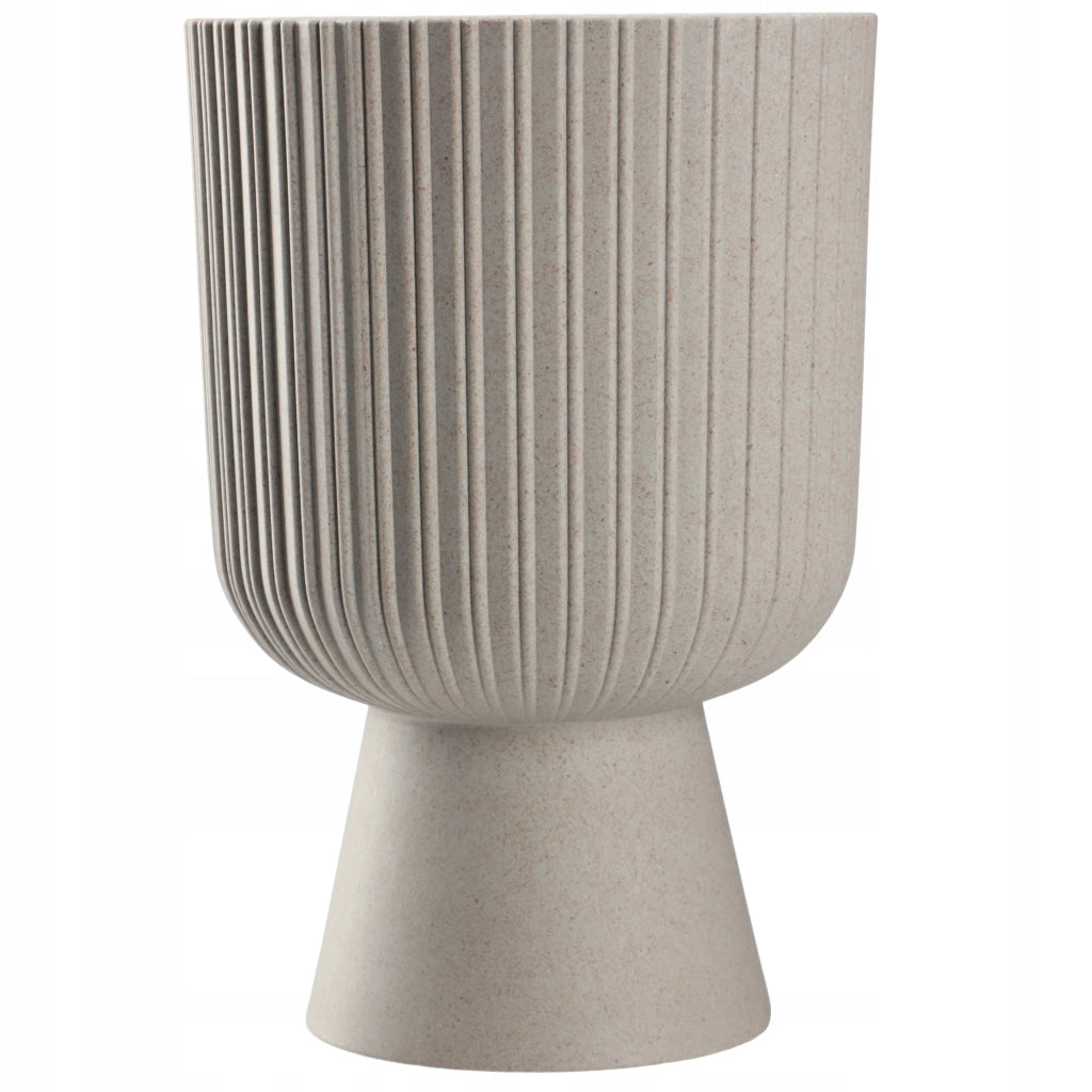 Vaso da fiori KADAX, vaso per fiori, da giardino, con coperchio in plastica, 14 cm, supporto per fiori, grigio