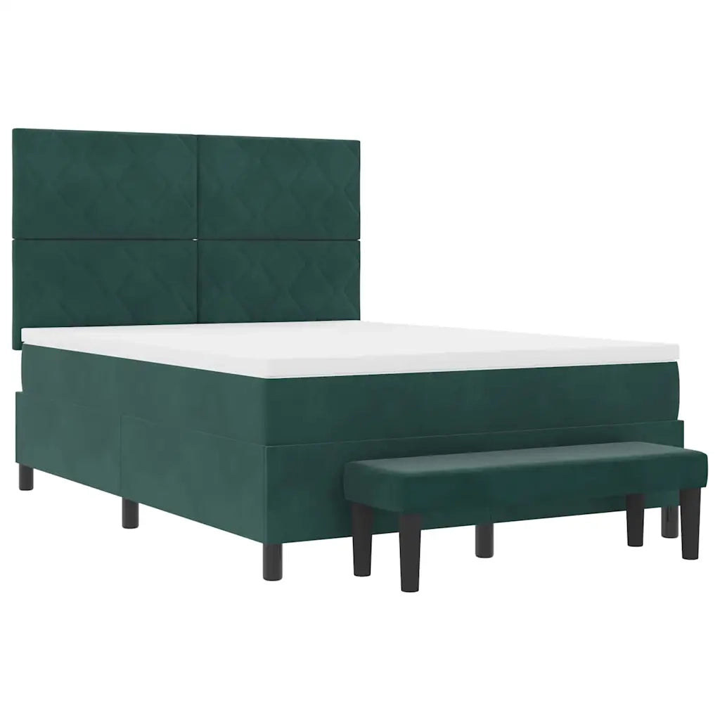 Letto a molle con testiera Verde scuro 200 x 160 cm Velluto 3344591