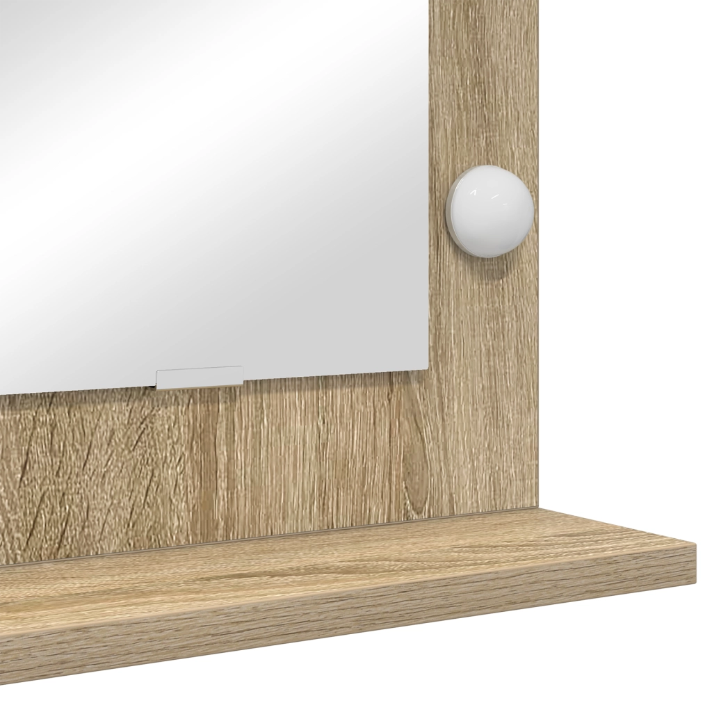 Specchio da Toeletta Rovere Sonoma Legno ingegnerizzato, Vetro