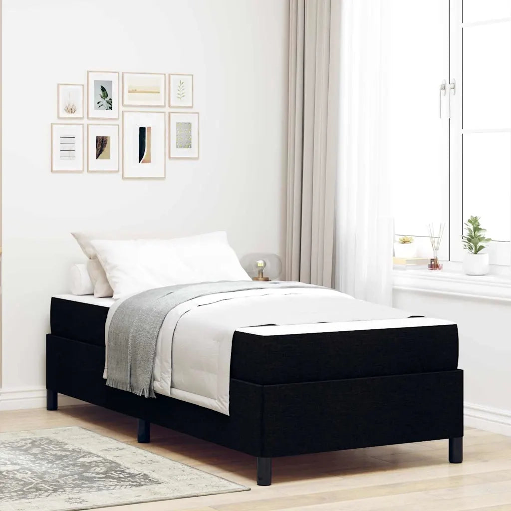 Letto a molle Nero 90 x 200 cm Tessuto 3398831