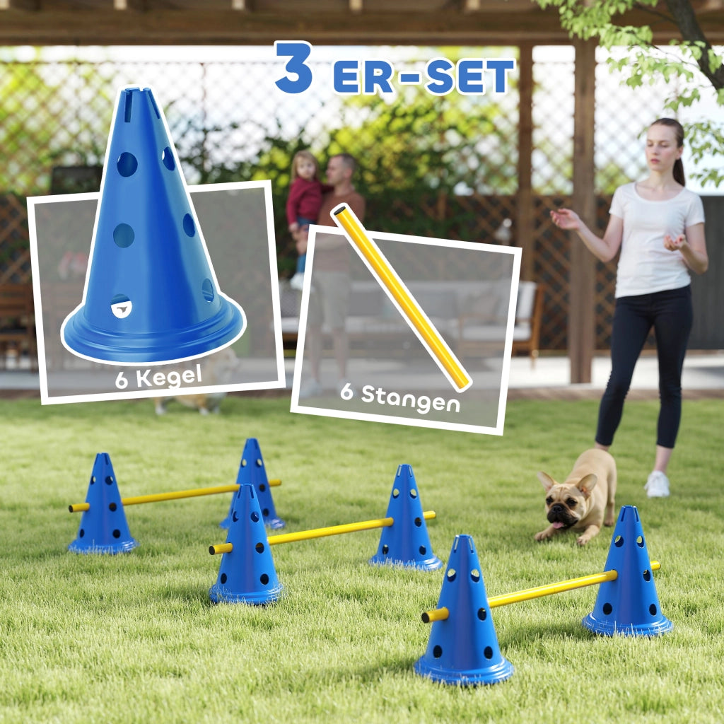 Set Agility per Cani ¨C Zephmum ¨C 6 Coni 3 Ostacoli Borsa Trasporto