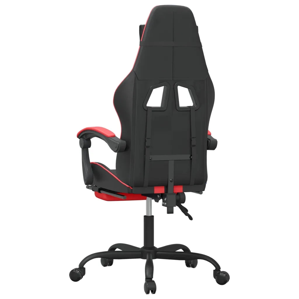 Sedia da Gaming con Poggiapiedi Nero e Rosso in Similpelle cod mxl 69542