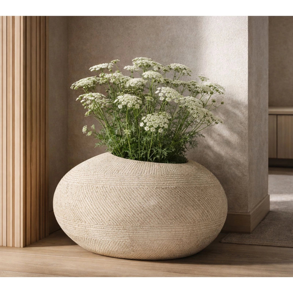 Vaso Decorativo VKH1045, Grigio, Poliresina, 54,5x42,5x30 cm