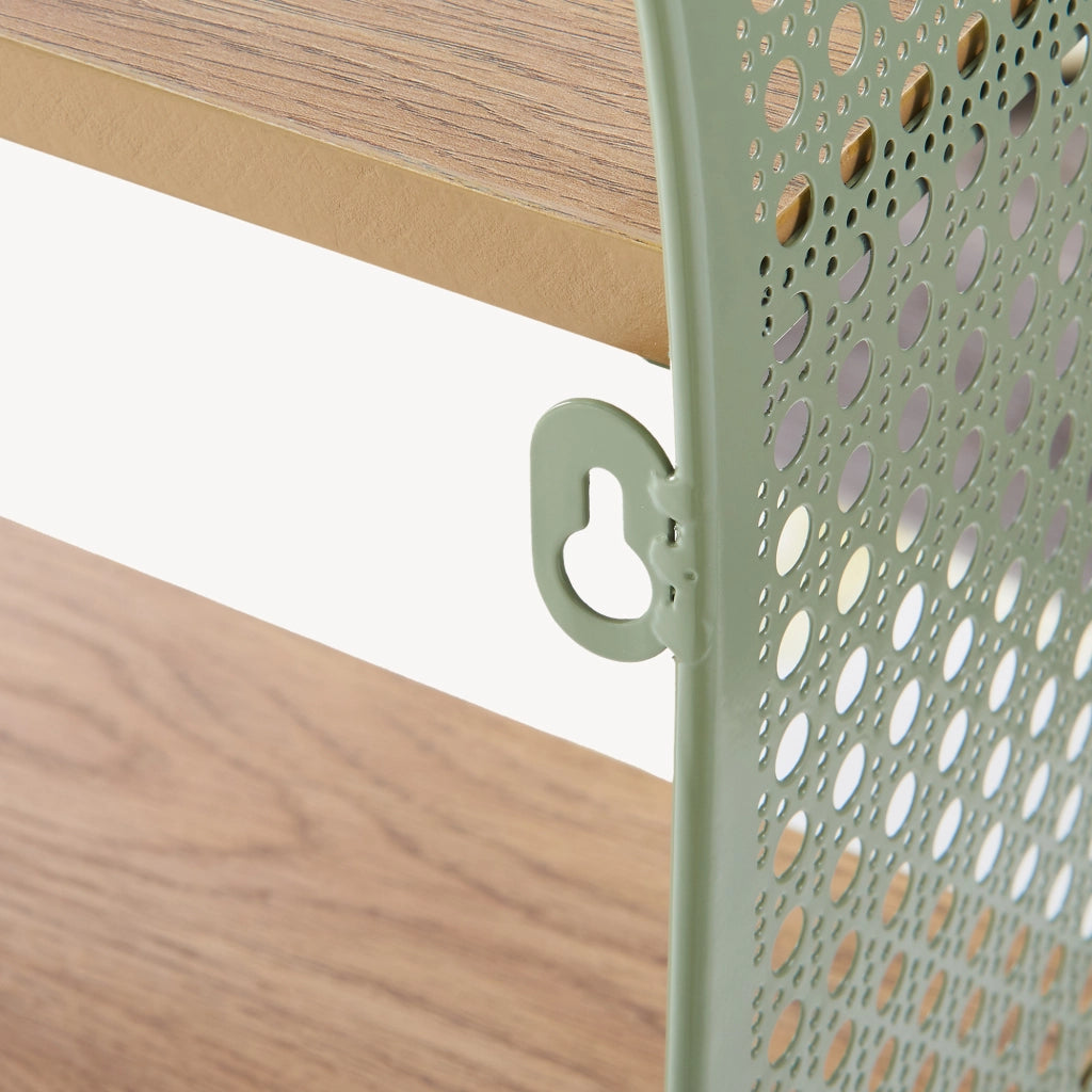 Scaffale da Parete Jäller Design Arcuato Traforato 53x35x14 cm Verde [en.casa]