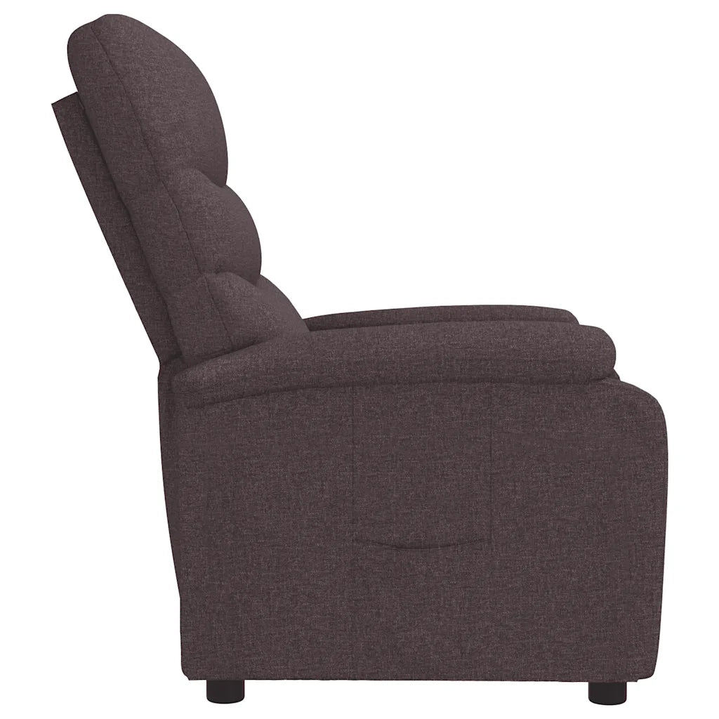 Poltrona Reclinabile Marrone Scuro in Tessuto 342705
