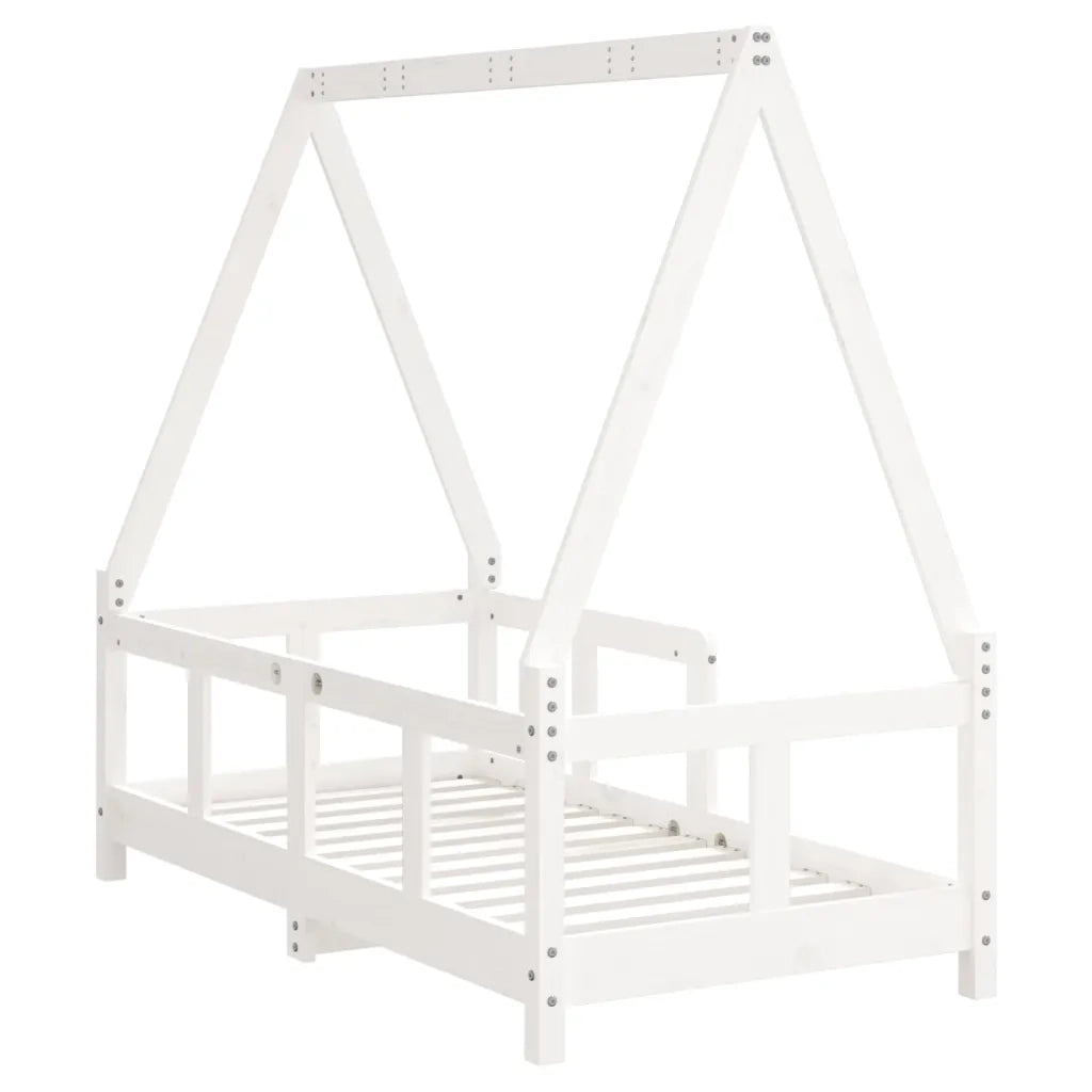 Giroletto per Bambini | Letto Infantile | Lettino Bianco 70x140cm in Legno Massello di Pino