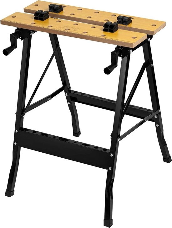 Tavolo da lavoro 645 x 52 x 78 cm con regolazione di altezza - tavolo da lavoro pieghevole - carico di 100 kg con coperchio