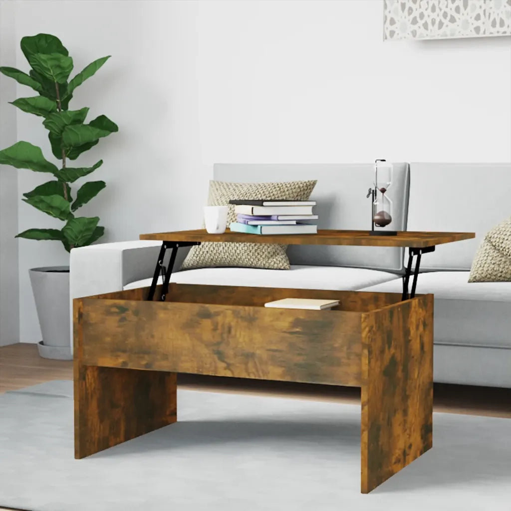Tavolino da salotto | Tavolino da caff¨¨ | Tavolino da Soggiorno Rovere Fumo 80x50,5x41,5 cm in Legno Multistrato