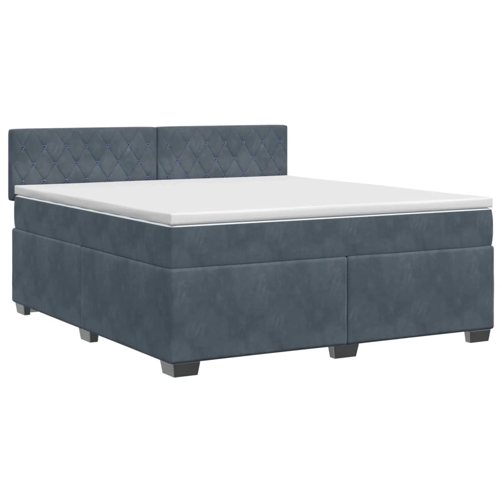 Letto box spring con materasso Grigio Scuro 140 x 200 cm 3450723