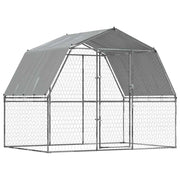 Trasportino per cani con tetto e porta acciaio zincato argento Silver 02_0041639