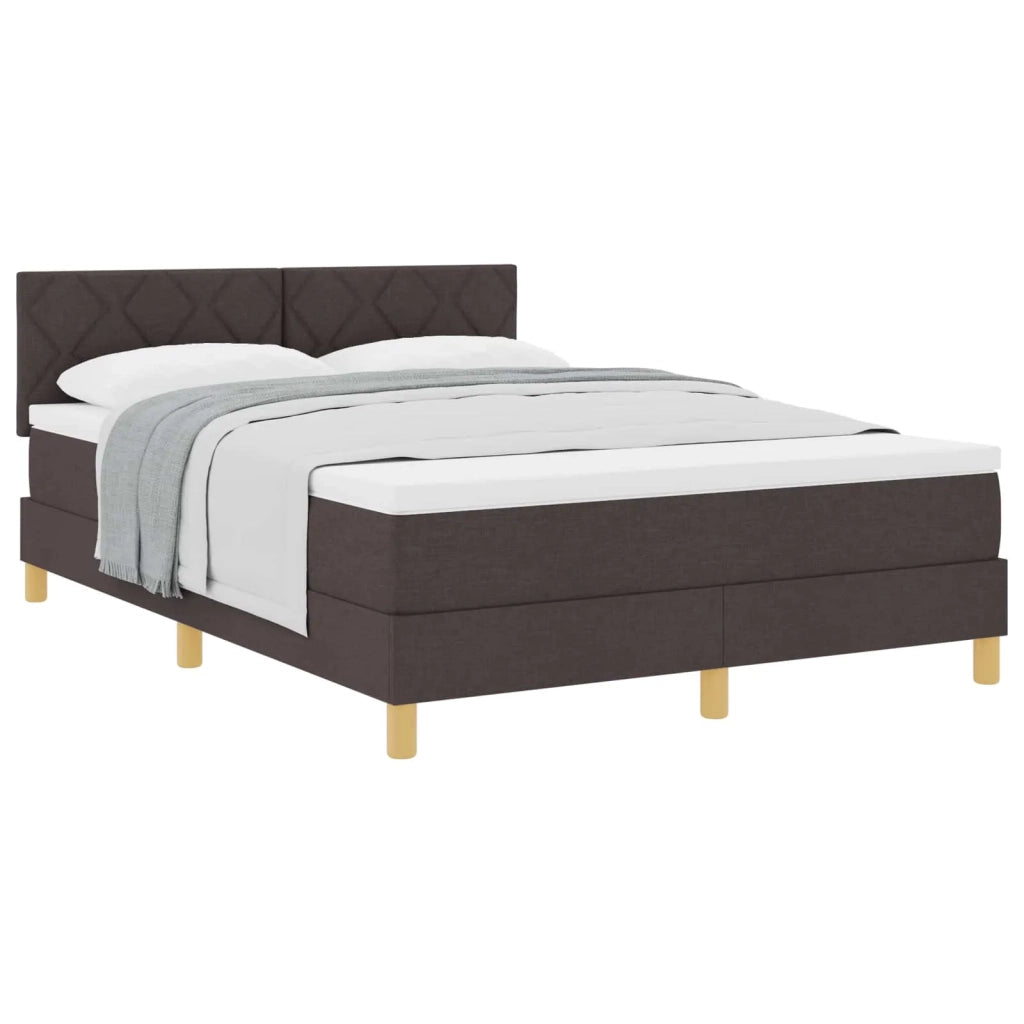 Letto a molle con cuscino Marrone Scuro 160 x 200 cm Tessuto 3339010