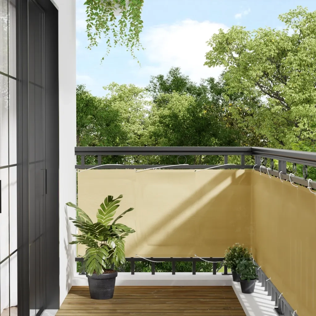 Schermo da balcone | Paravento da Balcone Sabbia 75x500 cm 100% Poliestere Oxford