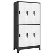 Armadietto moderno con scomparti chiudibili a chiave 90 x 45 x 180 cm acciaio antracite 02_0047013