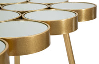 Tavolino Buttle 100x70x55 cm in Ferro e MDF Oro