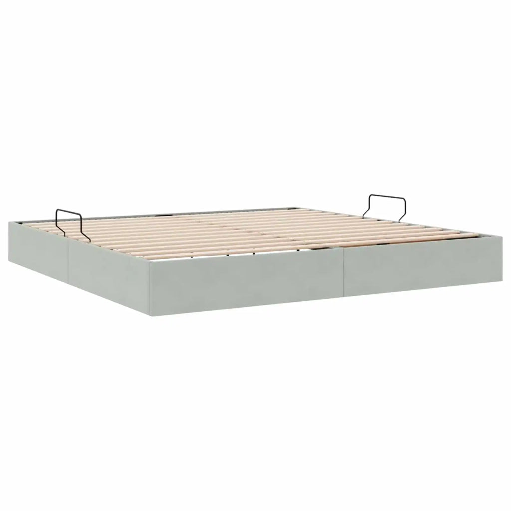Letto ottomano Grigio Chiaro 200 x 200 cm Velluto