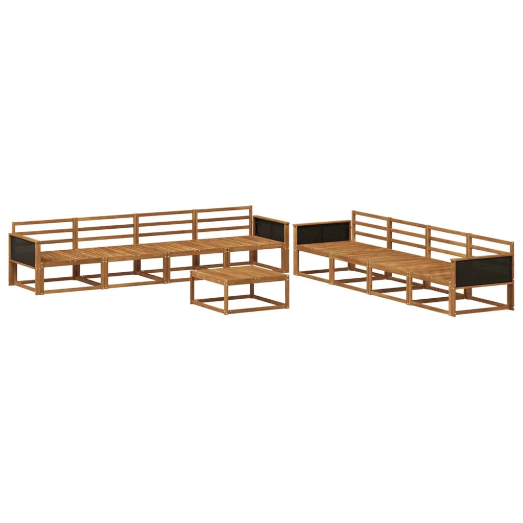 Set di divani da esterno 9 pcs Naturale