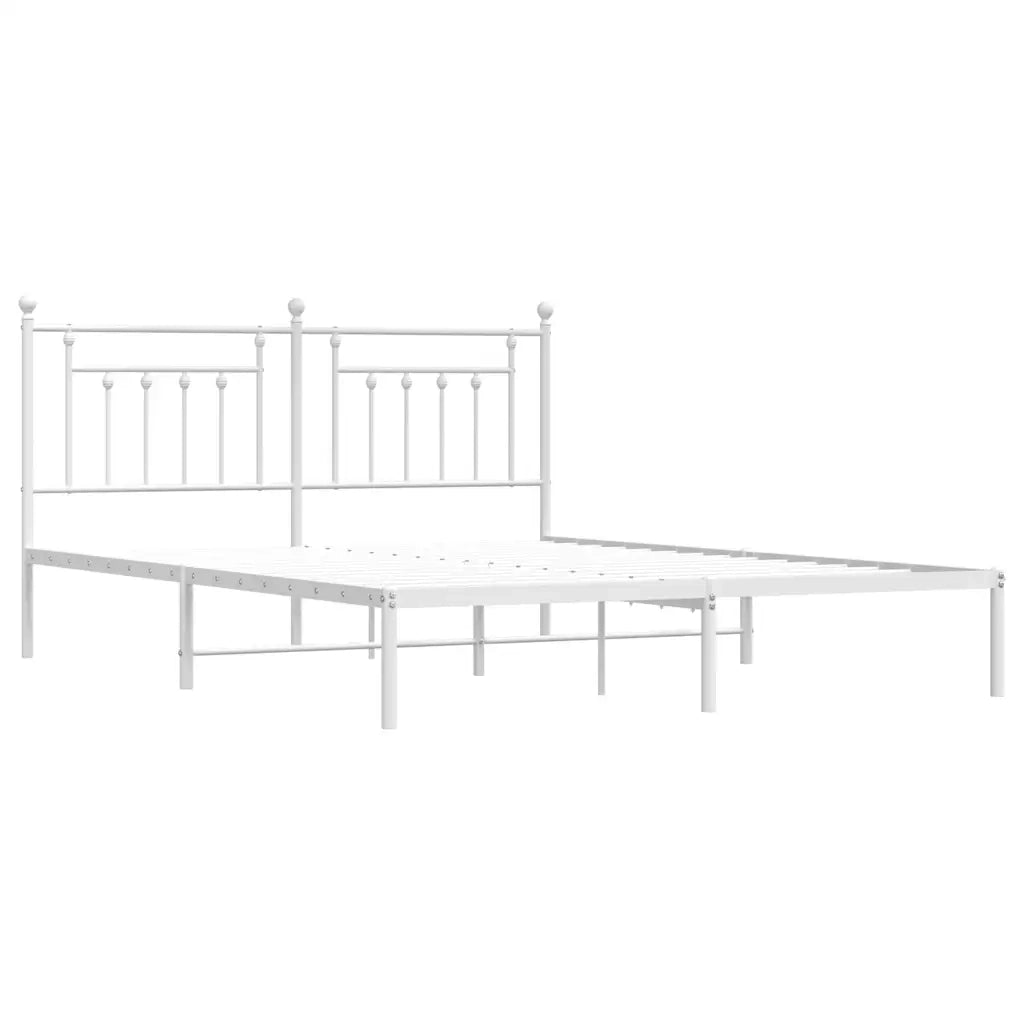 Giroletto con Testiera Metallo Bianco 180x200 cm 353590