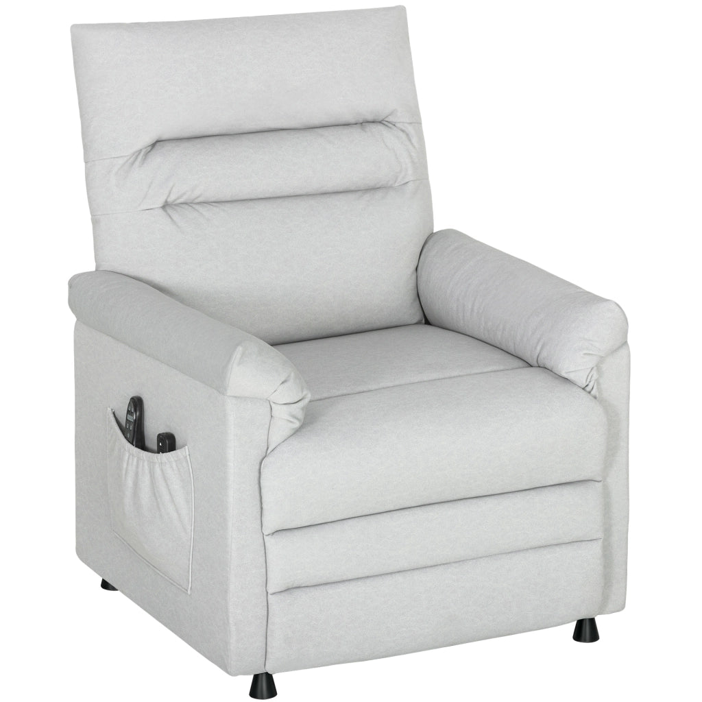 Poltrona Reclinabile con Riscaldamento, 8 Punti Massaggio e 5 Modalità 82x99x106 cm in Tessuto Effetto Velluto Grigio