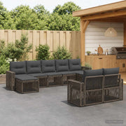 Set Divano da Giardino 9 pz Grigio e Grigio Scuro polyrattan 3435251