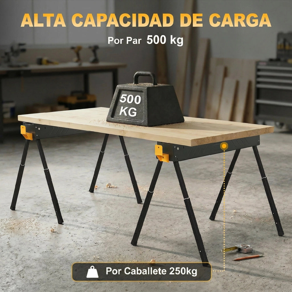 Cavalletto Pieghevole per Sega ¨C zephmum ¨C 2 Pezzi, Nero