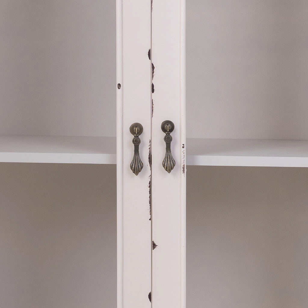 Vetrina in legno con 1 cassetto e 2 ante bianco 80x42x148h cm