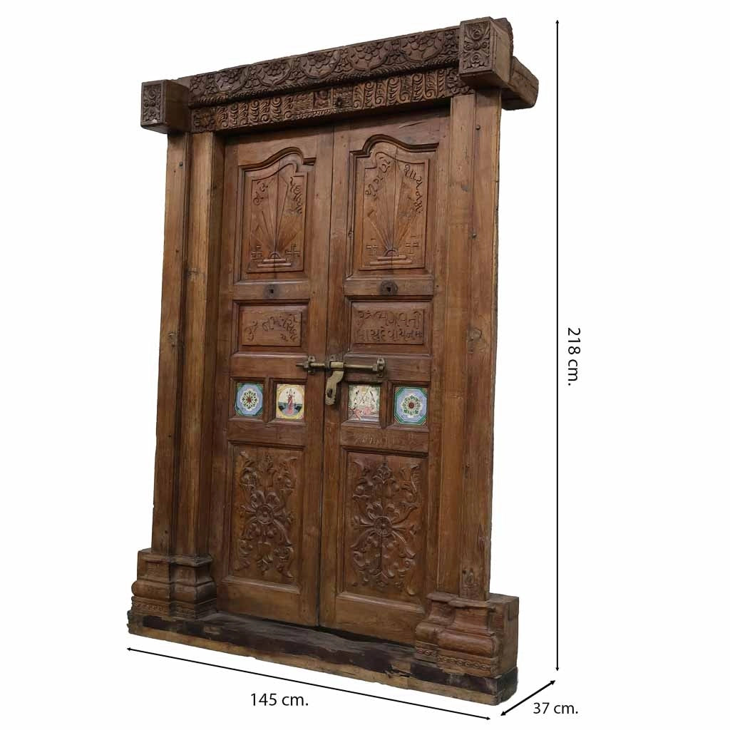 Porta in legno marrone 145x37x218h cm