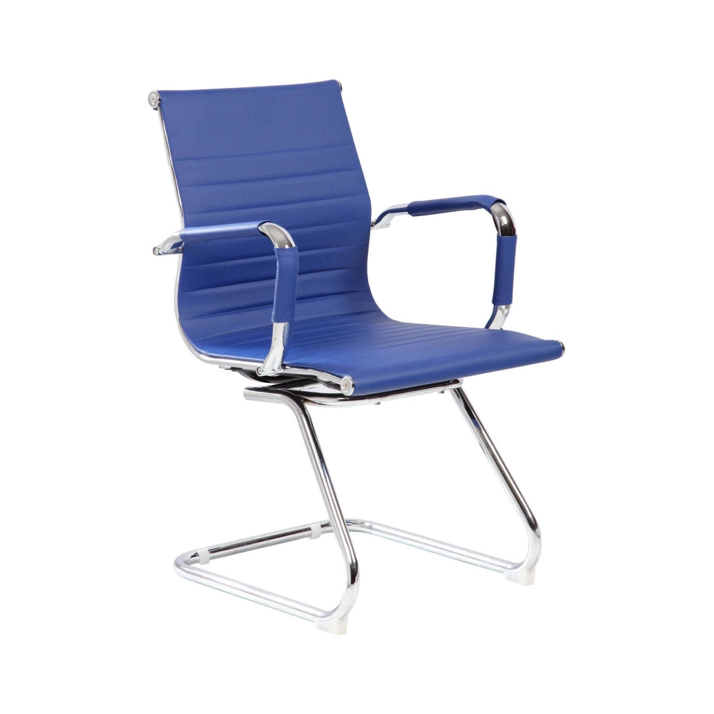Sedia da ufficio Dfusett, Sedute sala da attesa con braccioli per ufficio, Seduta ergonomica da attesa, 62x54h89 cm, Blu