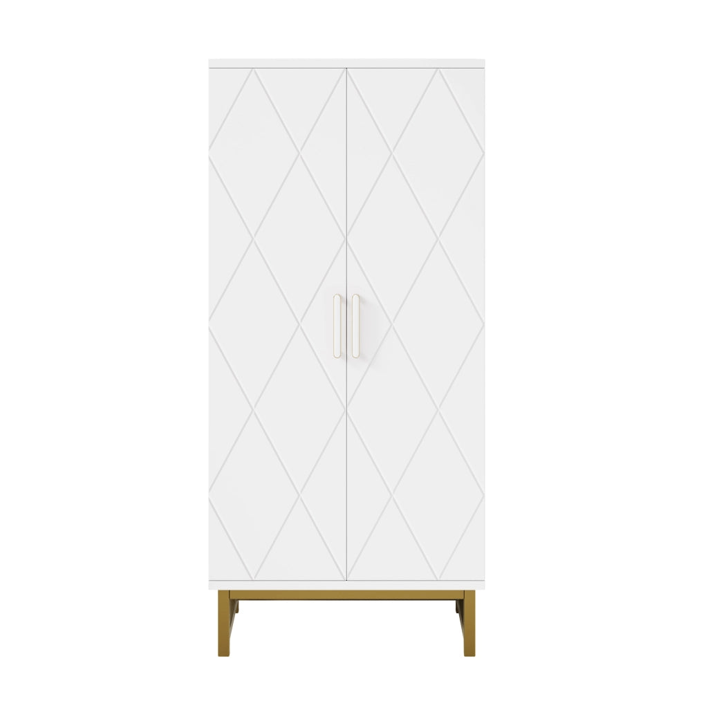 Credenza salvaspazio moderna con ripiani regolabili, 60×40×130 cm, bianca