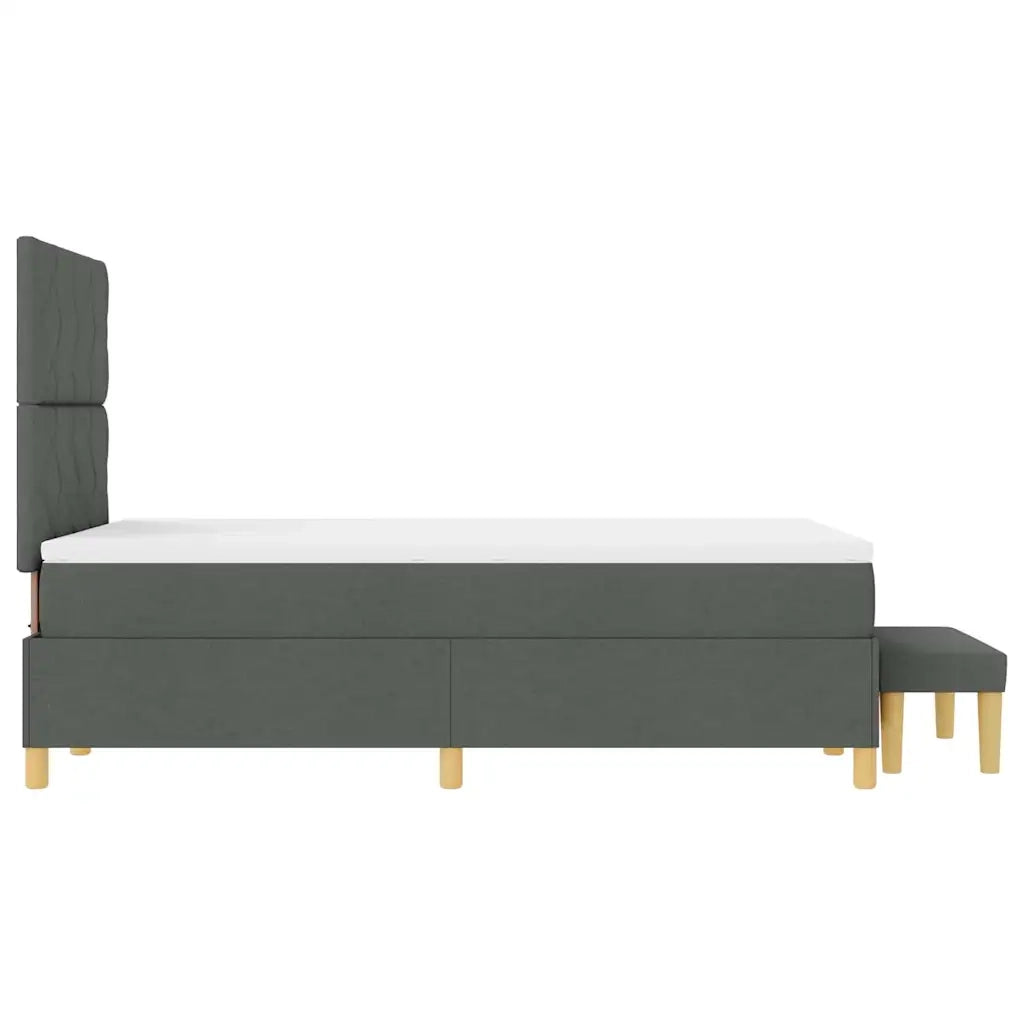 Letto a molle con materasso Grigio scuro 120 x 190 cm Tessuto 3344360