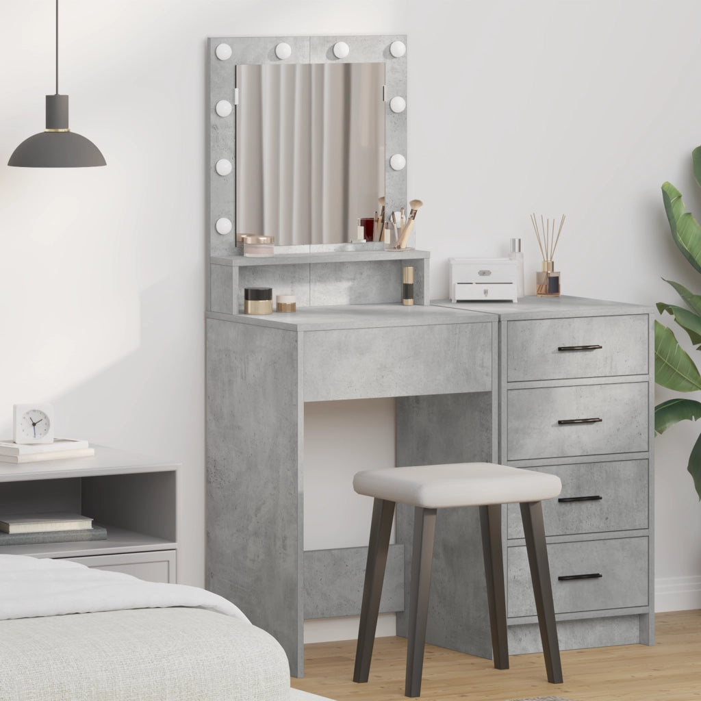 Toletta  con luci LED Grigio Cemento 50x41x135 cm