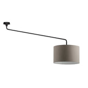 Vivien Plafoniera Nera con Paralume Tortora 48cm - Lampada Soffitto E27, Classe I, IP20, Struttura Metallo Verniciato - Rossini Group
