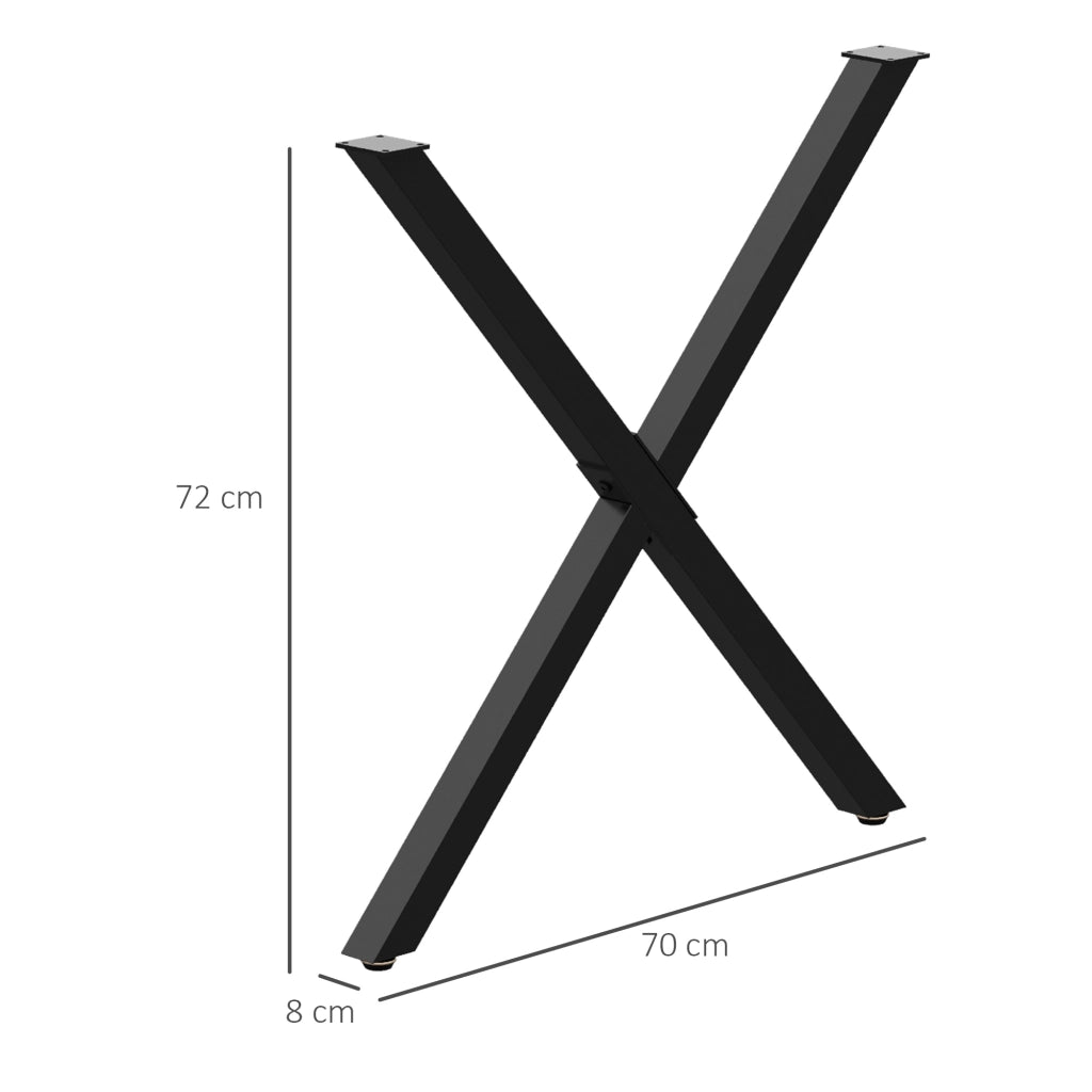Set 2 gambe per tavolino a croce ¨C Xylo ¨C metallo nero 70x72 cm design industriel
