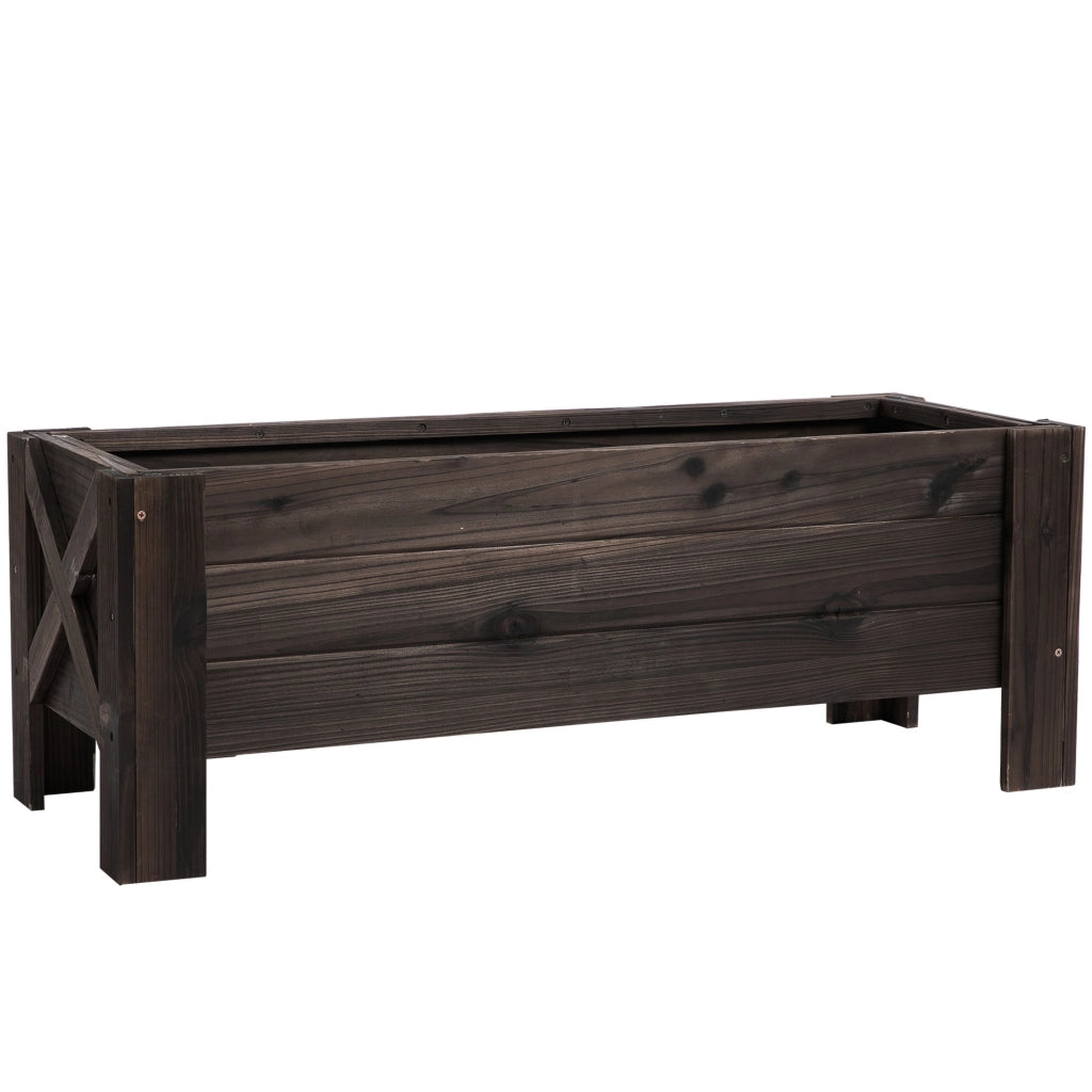 Fioriera da Esterno in Legno di Pino Massello ¨C Zephmum ¨C 100x36x36 cm con Sistema di Irrigazione