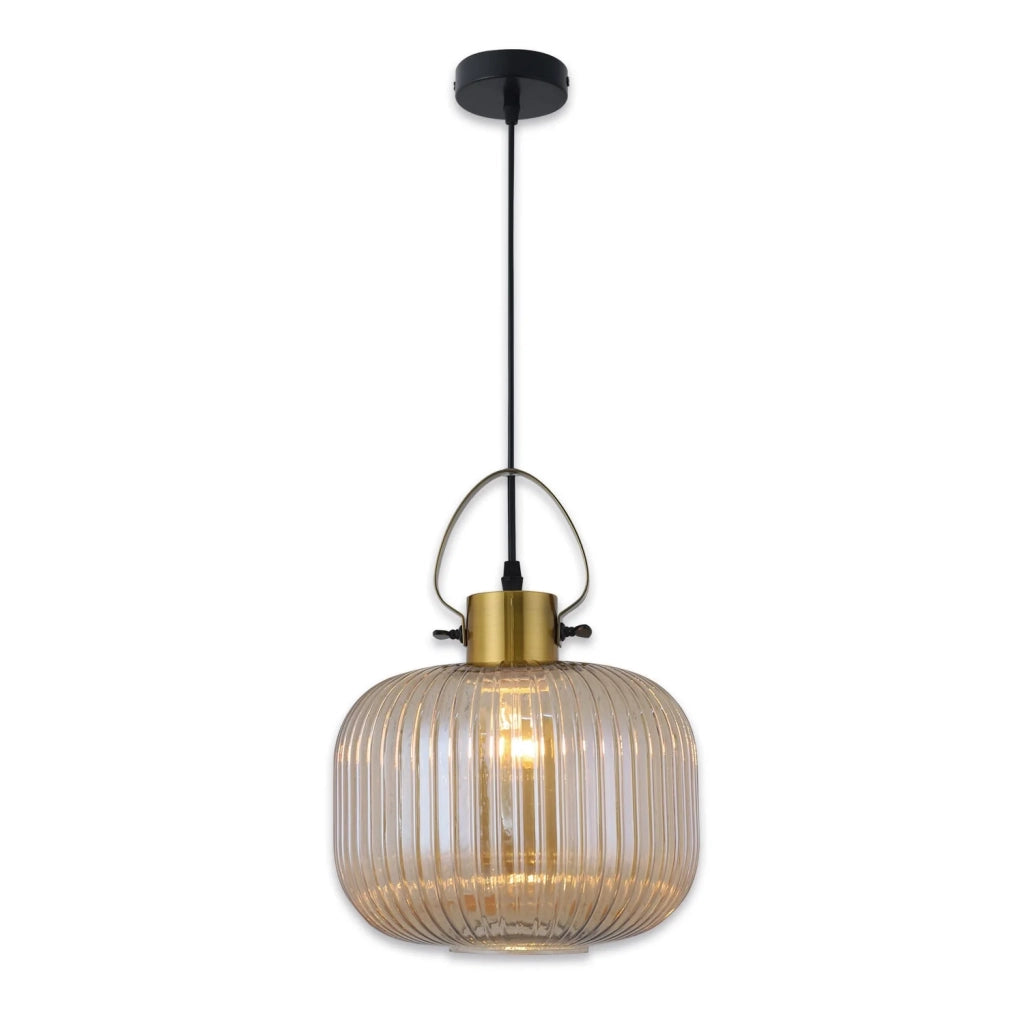 LÚZETE - LAMPADA DA SOFFITTO IN CRISTALLO TAGLIATO AMBRA HAKANA