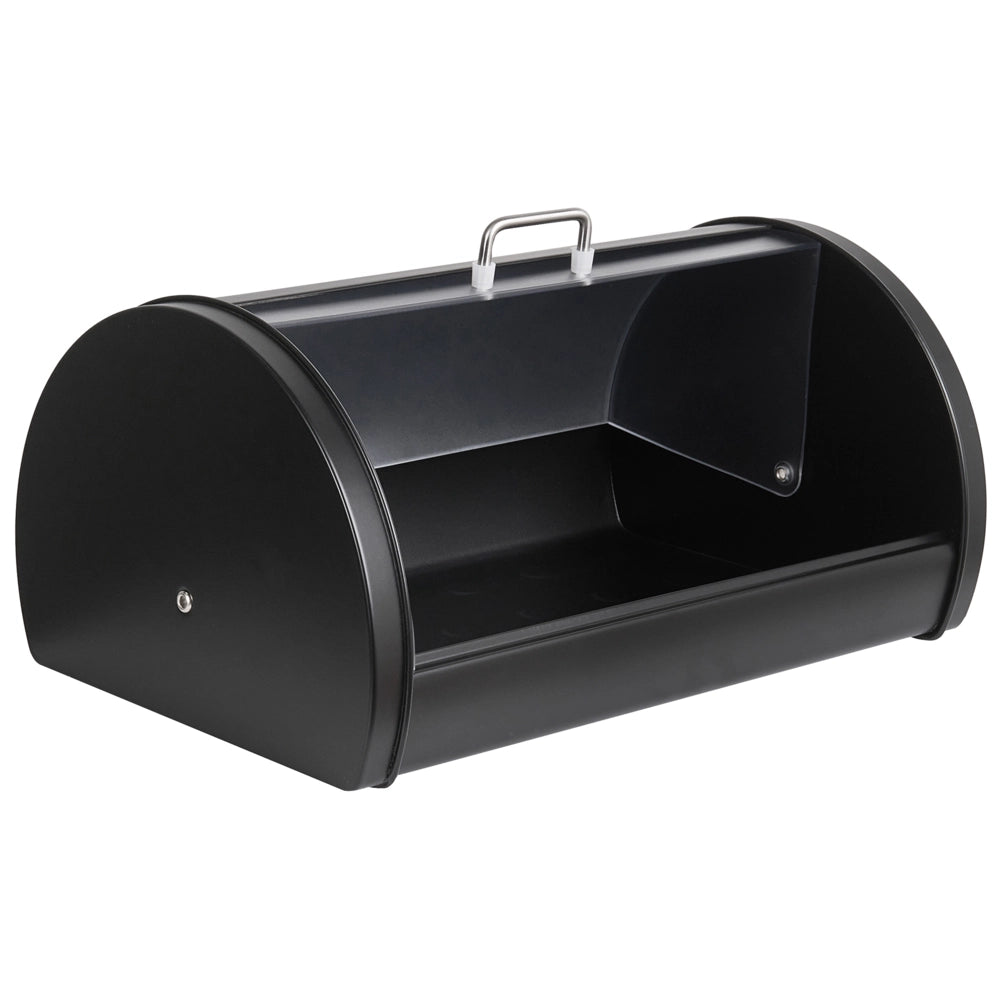 Contenitore per il pane in acciaio inossidabile nero 38 x 26 x 19 cm decorativo con coperchio avvolgibile Cucina moderna