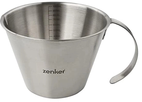 Misuratore di Liquidi in Acciaio Inossidabile 1 Litro - Vaschetta per Cottura per Misurazioni Precise in Cucina