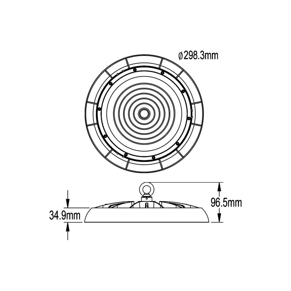 Trade Shop - Faretto Led Ufo Lampada A Sospensione 150w 16500lm Ip65 Luce Fredda 6500k He-150w-f -
