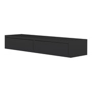 Mensola da Muro con Cassetto, Comodino Sospeso, Mensola da Parete, Nero, 88,2x13,4 p23,7 cm - Domino Maxi