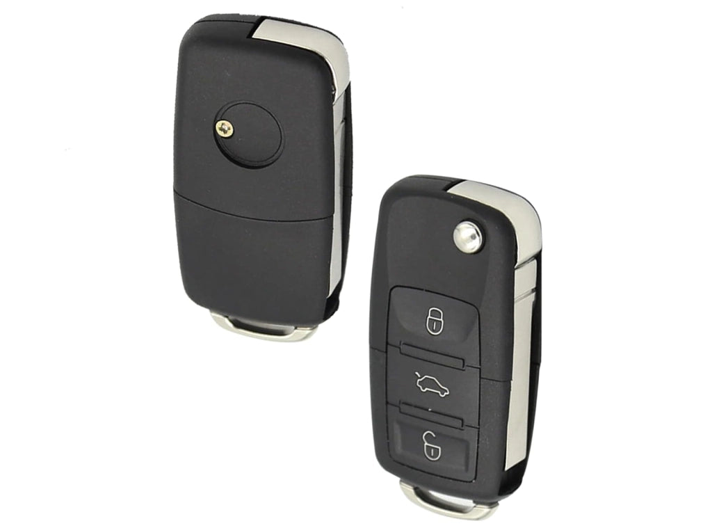 Guscio Chiavi Compatibile Polo Golf Passat Bora Beetle Leon Jetta Touran Sharan - Chiave di Ricambio Smart Fob a 5 Pulsanti 3 Pulsanti con Lama Vergine Non Tagliata