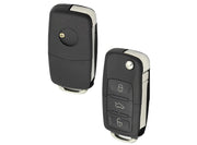 Guscio Chiavi Compatibile Polo Golf Passat Bora Beetle Leon Jetta Touran Sharan - Chiave di Ricambio Smart Fob a 5 Pulsanti 3 Pulsanti con Lama Vergine Non Tagliata