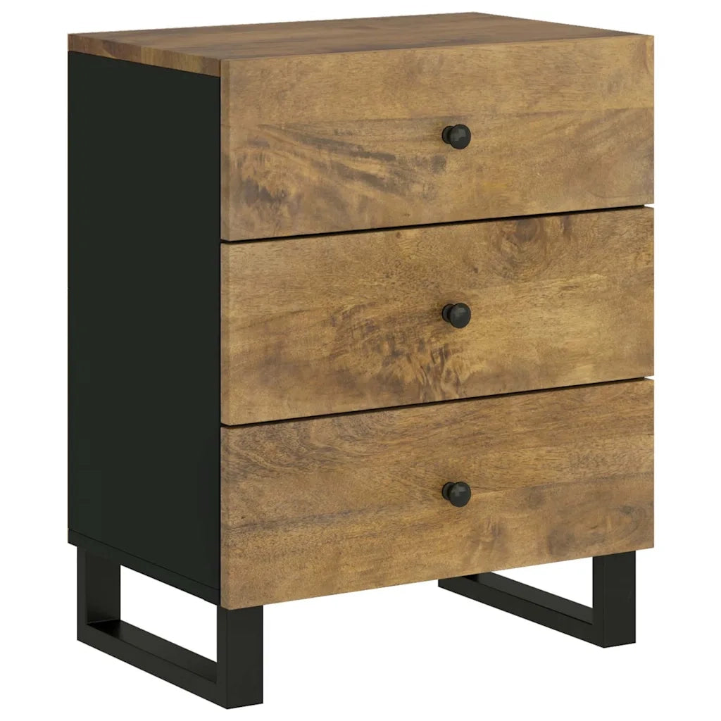 Comodino 50x33x62cm Legno Massello di Mango e Legno Multistrato cod mxl 30284