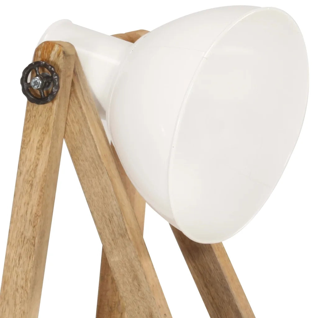 Lampade da Pavimento 3 pz Bianche E27 in Massello di Mango 320594