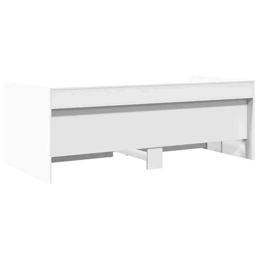 Divano Letto con Cassetti senza Materasso Bianco 90x190 cm