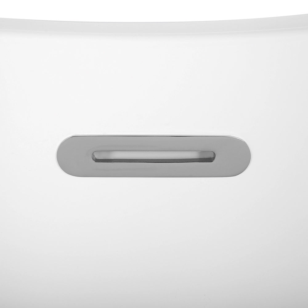 Vasca freestanding in acrilico sanitario bianco lucido singolo 169 x 77 cm ovale dal design moderno