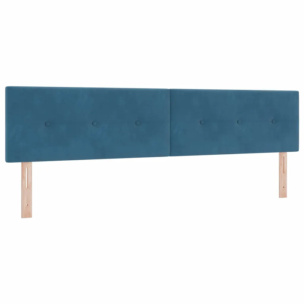 Letto a molle con testiera Blu Scuro 200 x 200 cm Velluto 3341490