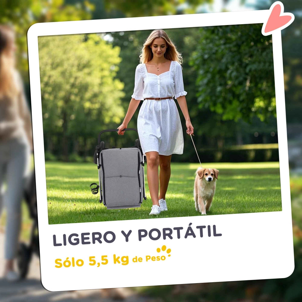 Trasportino per Cani Pieghevole Leggero ¨C zephmum ¨C Grigio Argento 80x48.5x106 cm