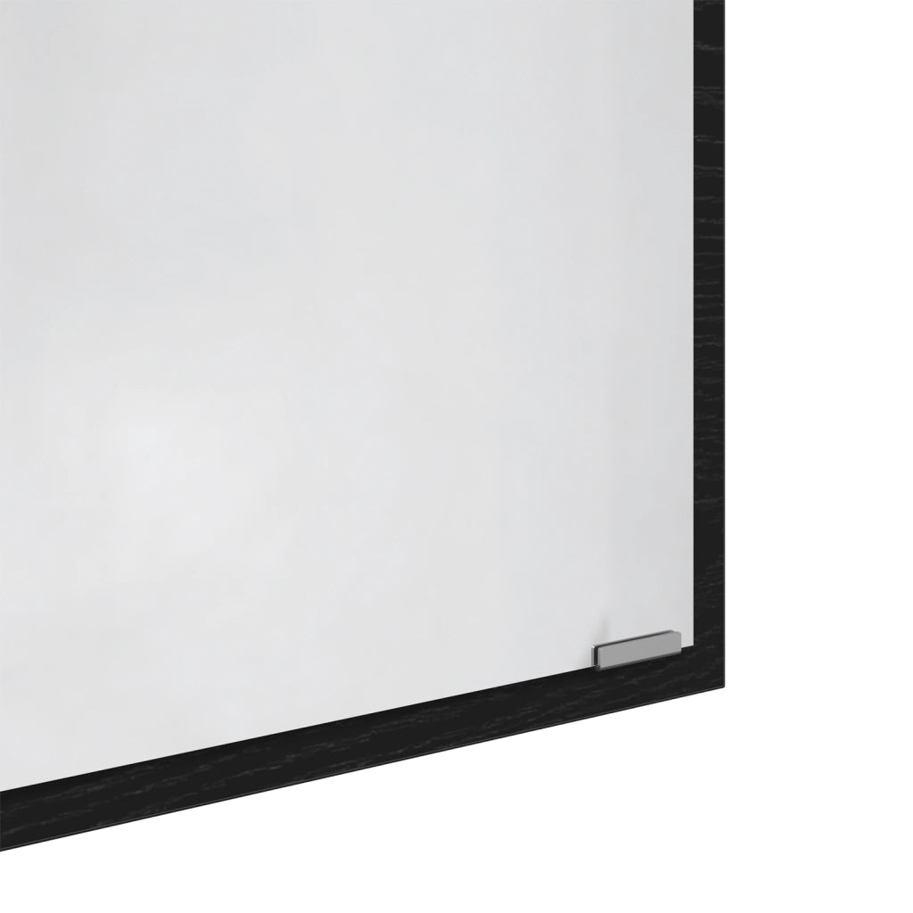 Specchio da Bagno Rovere Nero Vetro, MDF Grande Specchio