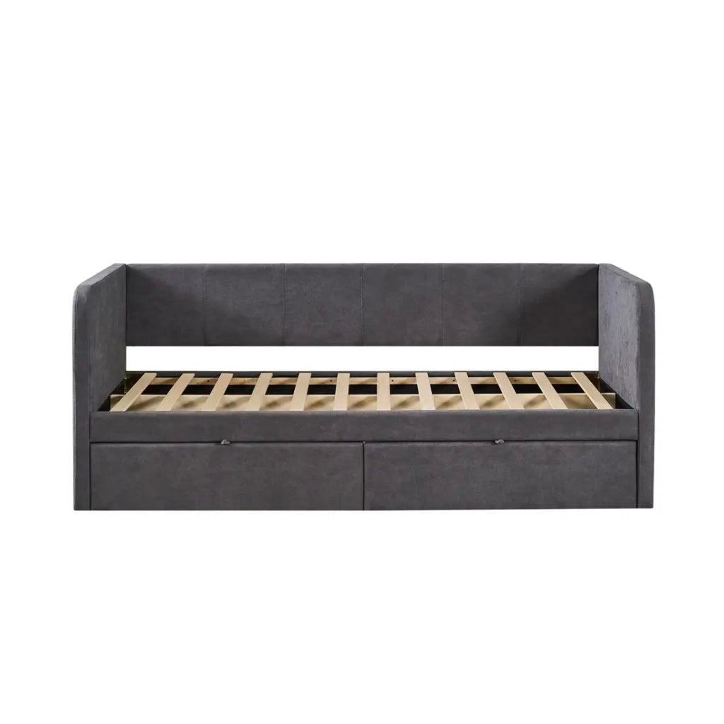 Letto PARMA 90x200 cm – Tessuto grigio – Rete inclusa – Design moderno e struttura robusta