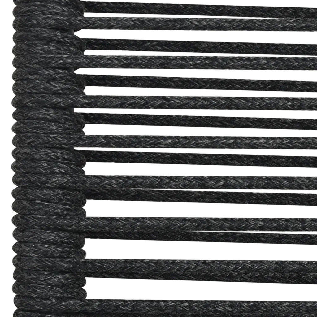 Set da Pranzo da Esterni 9 pz in Corda di Cotone e Acciaio Nero cod mxl 35163