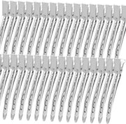 30 spillelli metallici a forma di alligatore con fori per styling, colori, spillelli spessi per capelli, uso professionale, argento